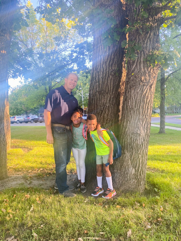 First Day of Kindergarten Ryan, Isaiah, Samarah athymeformilkandhoney.com #kindergarten